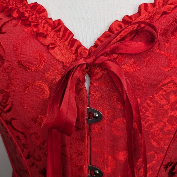 Corset - Red - Lace Up Back Sweetheart Neckline Size Medium - Picture 5 of 16